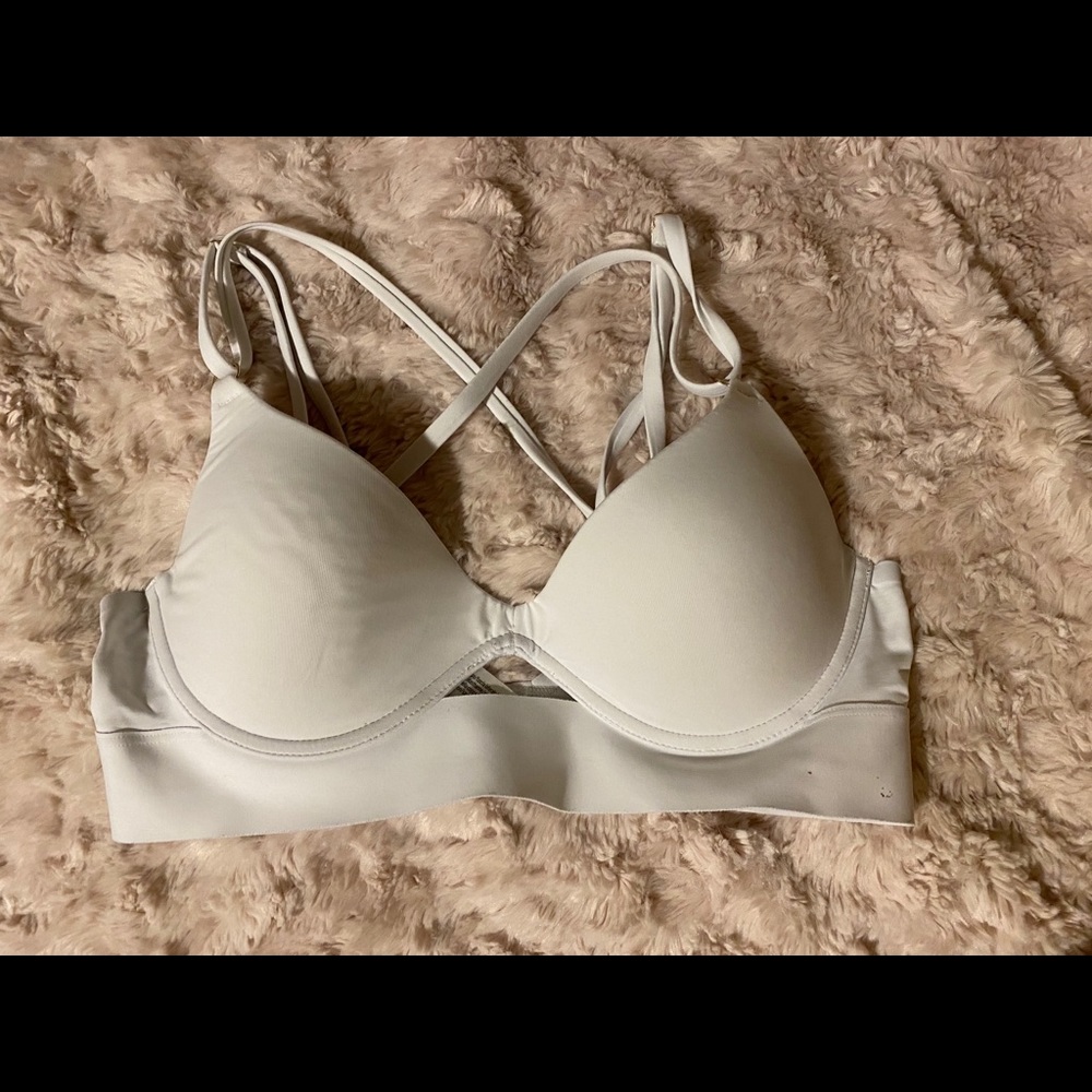 PINK White X Cross bra
